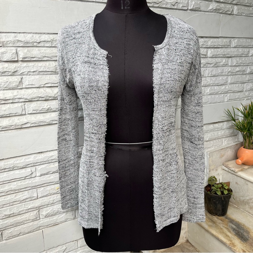 NWOT White Black Woven Open Shrug - Picture 4 of 6